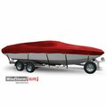 Eevelle Boat Cover PERFORMANCE BOAT w/ Outboard 18ft 6in L 96in W Red SBPERF1896B-JYR